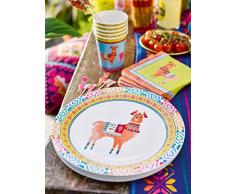 Talking Tables Boho, Pappbecher mit Lamamotiv, 250 ml (8 Stück)