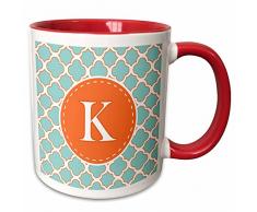 3dRose 210612_5 Mug Becher, keramik, rot/weiß