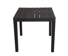 Multistore 2002 Gartentisch Bali, Holzoptik, Kunststoff, Anthrazit, 78x78cm - Bistrotisch Beistelltisch Partytisch Balkontisch Campingtisch Mehrzwecktisch Balkonmöbel
