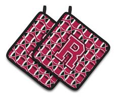 Caroline s Treasures Buchstabe R Fußball Crimson & Weiß Paar Topflappen cj1079-rpthd, 7.5hx7.5 W, multicolor