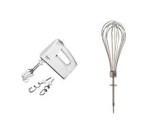 Krups F60814 Handrührgerät 3 Mix 7000 automatische Leistungsanpassung, stufenlose Geschwindigkeitsregulierung, Turbostufe, 500 W, weiß & XF906 Ballon Schneebesen Zubehör