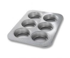 USA Pan Bakeware aluminisierten Stahl Cupcake und Muffin Pfanne Mini-Kuchen - 6 Formen 15-3/4 by 11 metall