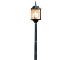 Konstsmide Milano 7245-759 Wegeleuchte / B: 16cm T: 16cm H: 105cm / 1x75W / IP43 / lackiertes Aluminium / schwarz/silber