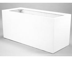 Pflanztrog Blumentrog Raumteiler Fiberglas rechteckig LxBxH 120x50x55cm perlmutt weiß