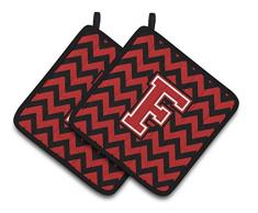 Caroline s Treasures Buchstabe F Chevron schwarz & rot Paar Topflappen cj1047-fpthd, 7.5hx7.5 W, multicolor