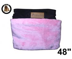 Ellie-Bo Ersatz Hundebett Abdeckung Cord mit Kunstfell Topping, 122 cm, 117 x 75 cm, 2 x große, Pink/Braun