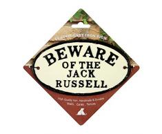 Magnet & Stahl Beware of The Jack Russell Gusseisen oval Schild