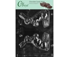 Cybrtrayd Life of the Party E104 Form Hase mit Korb Ostern Schokolade Süßigkeitenform in versiegeltem Polybeutel, bedruckt mit urheberrechtlich geschützter Cybrtrayd-Formanleitung