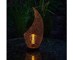 Noma Rustikale Windlicht mit LED-Leuchtmittel im Tulpen-Stil, 37 cm, Einheitsgröße