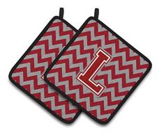 Caroline s Treasures Buchstabe L Chevron Maroon & Weiß Paar Topflappen cj1049-lpthd, 7.5hx7.5 W, multicolor
