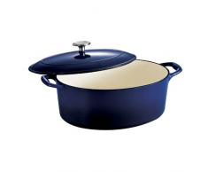 Tramontina Bratpfanne aus Gusseisen emailliert Ovaler Schmortopf 7-Quart Kobalt mit Farbverlauf