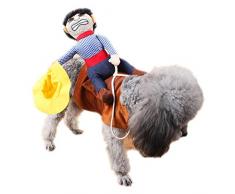 Xiaoyu Haustier Hund Katze Halloween Kostüm, Reiten Pferd Stil Kostüm, lustiges Haustier Ritter Stil Kleidung für Hund Katze Cosplay, M