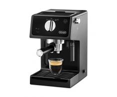 DeLonghi ECP 31.21 Espresso Siebträgermaschine | Siebträgerhalter mit Aluminium Finish | Milchschaum Düse | Filtereinsatz für 1 oder 2 Tassen Espresso | Auch für Pads Geeignet | Schwarz