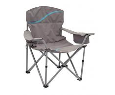 Meerweh Erwachsene Camping Faltstuhl mit Getränkehalter und Kühlfach, grau/blau, XXL, 20017