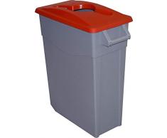 Famesa 23230-RJ Abfalleimer mit Deckel, Rot