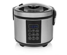 Tristar RK-6132 Digitaler Edelstahl Reis- und Multikocher, 1,5 Liter Kapazität, 500 Watt Leistung, Warmhaltefunktion bis 24 h, 7 verschiedene Kochprogramme, Zubehör