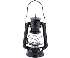 Esschert Design Windlicht Öllaterne aus Metall/Glas, 15,7 x 11,7 x 24,1 cm, mit Transportbügel und Aufhänge-Öse, Gartendekoration, Gartenlicht, schwar