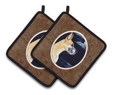 Caroline s Treasures Fawn Deutsche Dogge Moonlight Stroll Paar Topflappen 7100pthd, 7.5hx7.5 W, multicolor