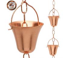 Regen Kette – Pure Kupfer – von Golden Kanarischen, bereit, in Gosse, dekorative Fallrohr Ersatz für sammeln Wasser in ein Barrel