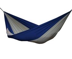 Vivere PAR24 Hängematte Nylon Doppel, Beige/Dunkelblau