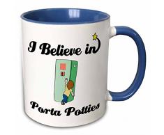 3dRose 105490_6 Mug Becher, keramik, blau/weiß