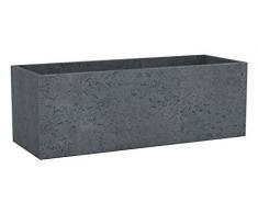 Scheurich C-Cube Long, Pflanzgefäß aus Kunststoff, Stony Black, 80 cm lang, 29 cm breit, 27 cm hoch, 38 l Vol.