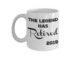 Kaffeetasse mit Aufschrift „The Legend Has Retired“ 2019, lustige Gag Geschenke für Feuerwehrmann, Polizistin, Krankenschwestern, Lehrer, Kollegen. Vater, Mutter, Freunde, 312 ml Teetasse