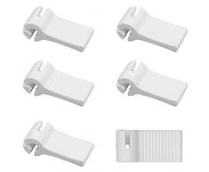 Windhager Klemmhaken, Laufhakenstopper zur Fixierung von Sonnensegel, Sonnensgelzubehör, 6 Stück, weiß, 0,5 x 1 x 3 cm, 10704