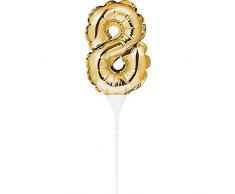 Creative Converting 331864 BALLOON CAKE TOPPER, 8, 9x 3.5, Gold