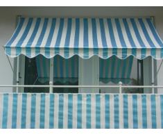 Angerer 2308/1001 Klemmmarkise PE-Gewebe Blockstreifen, Blau, 350 cm