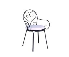 acamp Nizza Sessel schwarz/Natur Gartenmöbel 45x54x91 cm