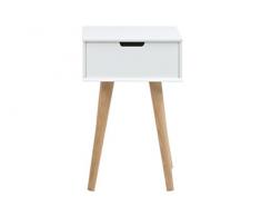 AC Design Furniture 0000060638 Nachttisch, Mariela, Holz, weiÃ, 30 x 40 x 61.5 cm