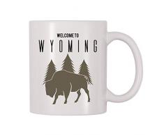Kaffeebecher mit Aufschrift4 All Times Welcome To Wyoming 11 Oz weiß