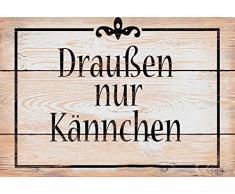 Schatzmix Draußen nur Kännchen Metal Sign deko Sign Garten Blech