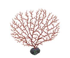sourcingmap Kunststoff Aquarien Kunstpflanze Coral Dekoration, 16 cm, rot