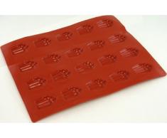 World Cuisine Silikonform mit Antihaftbeschichtung Madeleine 3,8 cm 11 7/8 by 6 7/8 Inch rot