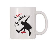 4 alle mal I Love Frisbee Kaffee Tasse 11 Oz weiß