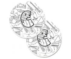 Caroline s Treasures Buchstabe C Musical Note Buchstaben Set von 2 Tasse Halterung Auto Untersetzer cj2007-ccarc, 2,56, multicolor