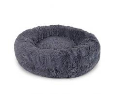 dibea DB00397 Hundebett rund Hundekissen Hundesofa Katzenbett Donut (L) 60 cm Durchmesser, L, dunkelgrau