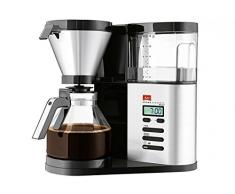 Melitta AromaElegance DeLuxe 1012-03, Filterkaffeemaschine mit Glaskanne, Aroma Control, Timer-Funktion, Schwarz/Edelstahl