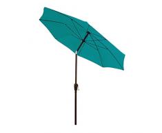 Dehner Sonnenschirm Kos, Ø 220 cm, Höhe 227 cm, Aluminium/Polyester, türkis