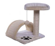 Kratzbaum Kletterbaum Katzenkratzbaum Höhe 43 cm beige/weiß