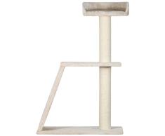 Wouapy – Kratzbaum Simba – Spiel- und Ruheplatz aus Sisal und Kunstpelz – Pfosten aus Sisal zum Kratzen – Tablett zum Beobachten der Umwelt – Einheitsgröße – Ecru
