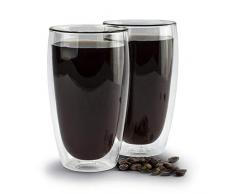 Ambition 96852 Doppelwandige Latte Macchiato Gläser Set Mia 2 St. 450 ml Thermoglas hitzebeständig Kaffee Tee warme kalte Getränke Geschenk, 450 milliliters