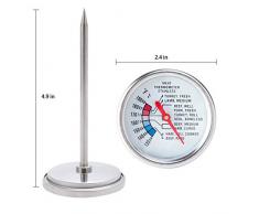 Fleischthermometer Extra großes Zifferblatt 2,4-Zoll-Fleisch- und Geflügelthermometer Edelstahl Sicher Wasserdicht Klassisches BBQ Geflügelsonde Kochfleischthermometer