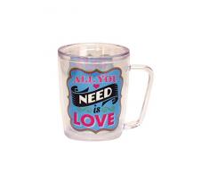 Spoontiques All You Need Is Love Kaffeetasse, Acryl, Blau