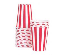 Paper Eskimo Partybecher , Mehrfarbig (Candy Cane Red), 12 Stück