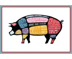 Schatzmix Metzger Teile Schweine Metal Sign deko Sign Garten Blech
