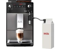 Melitta Milchlanze für Kaffeevollautomaten, Edelstahl, Schwarz