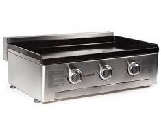 FireFriend BQ-6395 Gas-Grillplatte – Drei Brenner – Grillplatte aus emailliertem Gusseisen